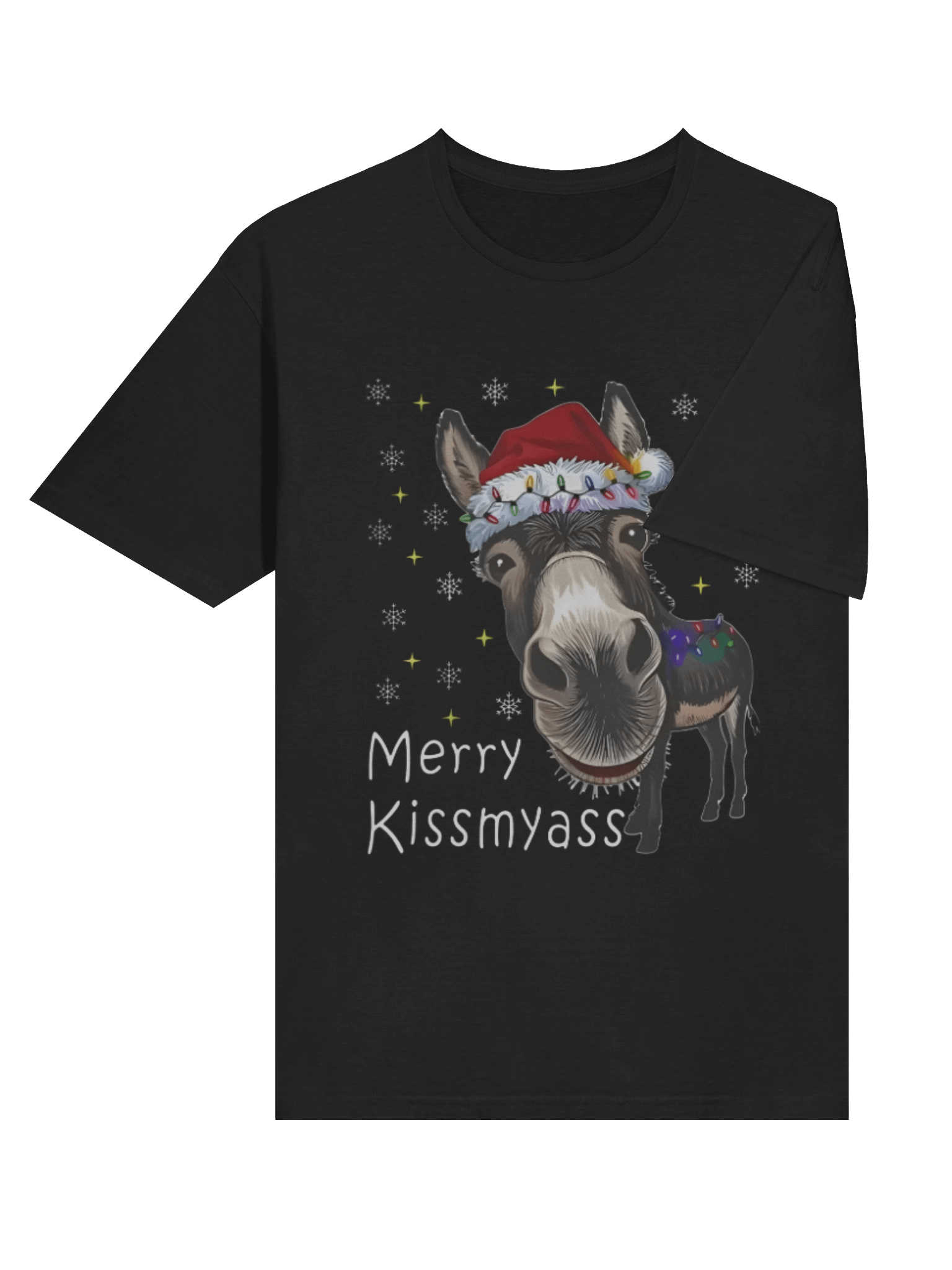 Merry KissMyAss Donkey Santa Hat Shirt product image (4)