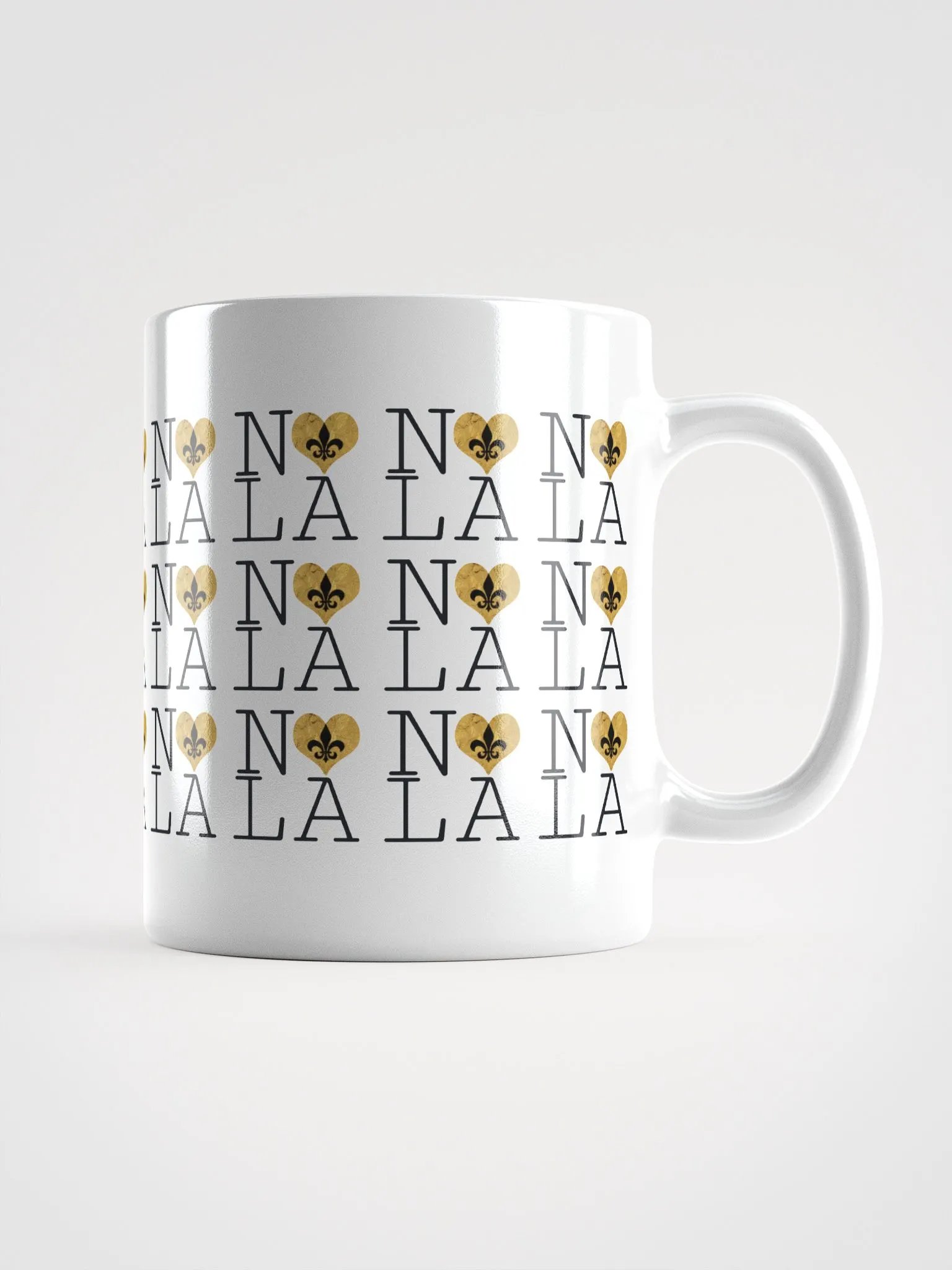 I LOVE NOLA **LEGACY MUG** (GOLD WRAP HEART INFINITY WALL) product image (1)