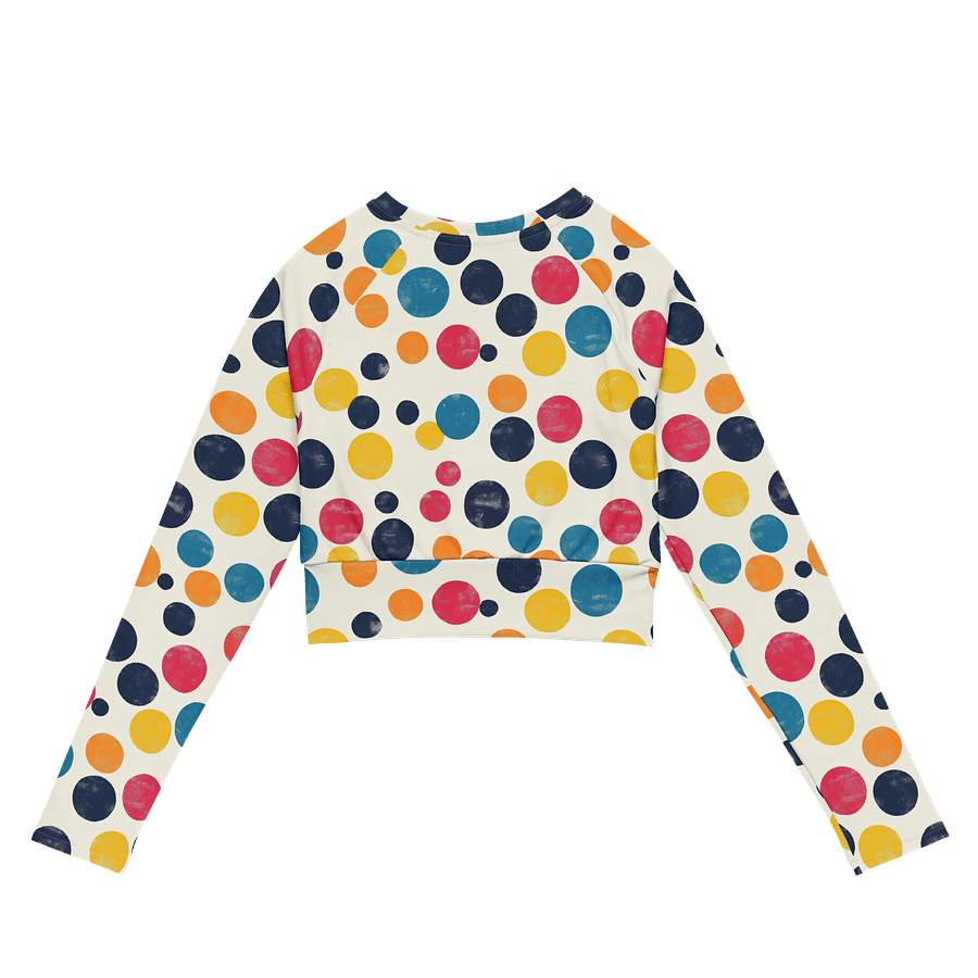 Polka Dot Illusion Vintage Retro Long Sleeve Crop Top product image (7)