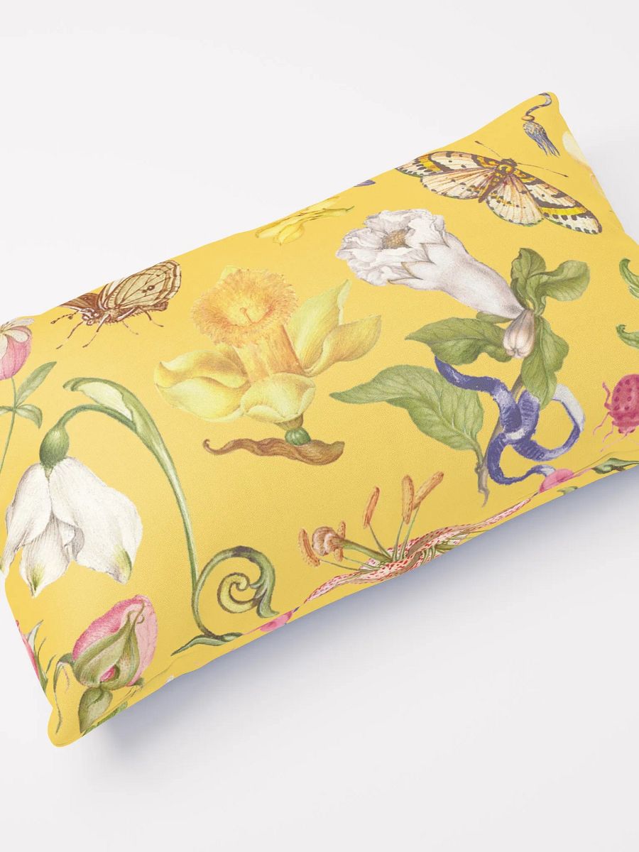 Exotic Blooming Floral Butterfly Yellow Pillow product image (4)