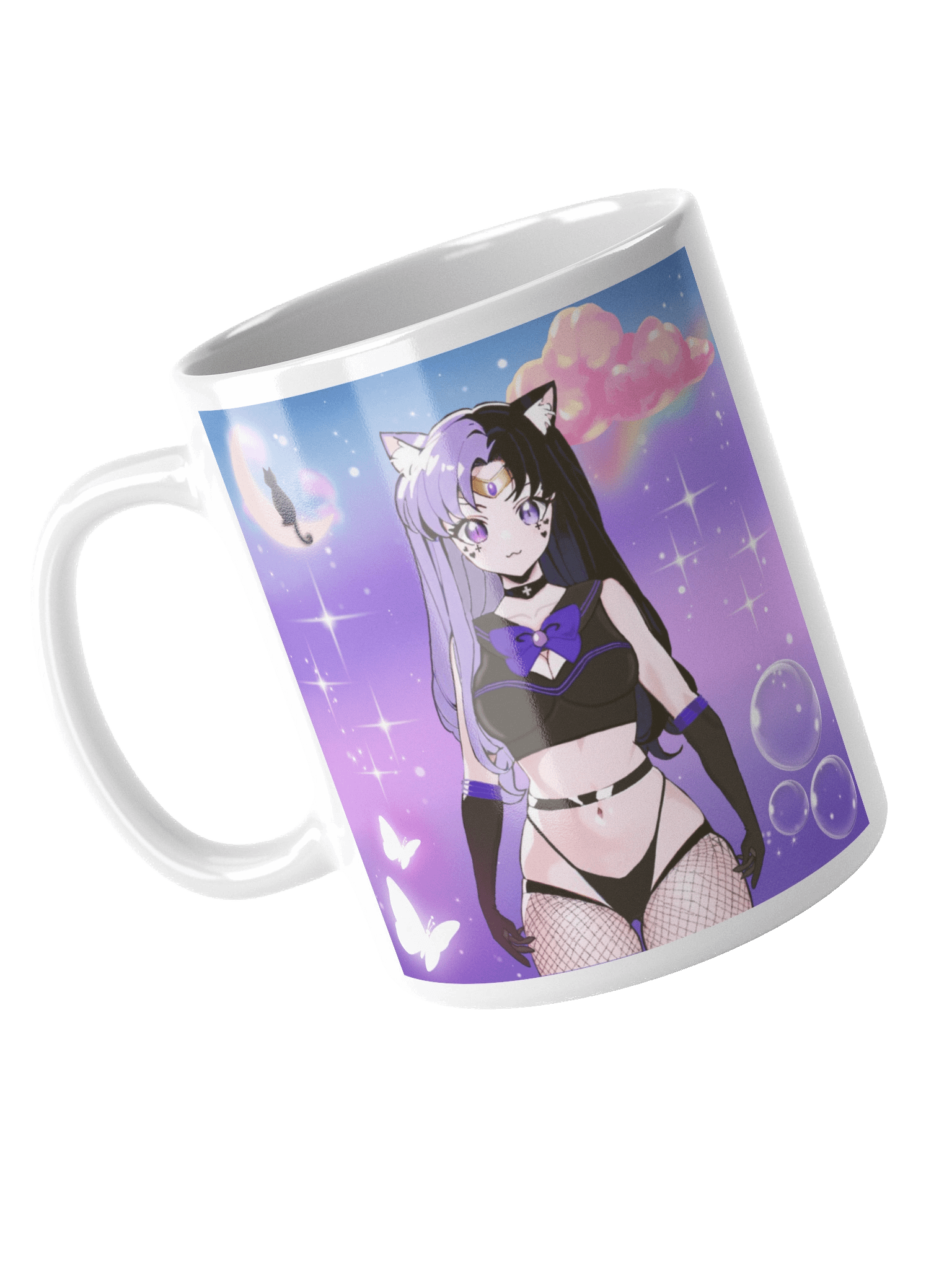Sailor Nekowave (Dream Version) White Glassy Mug product image (4)