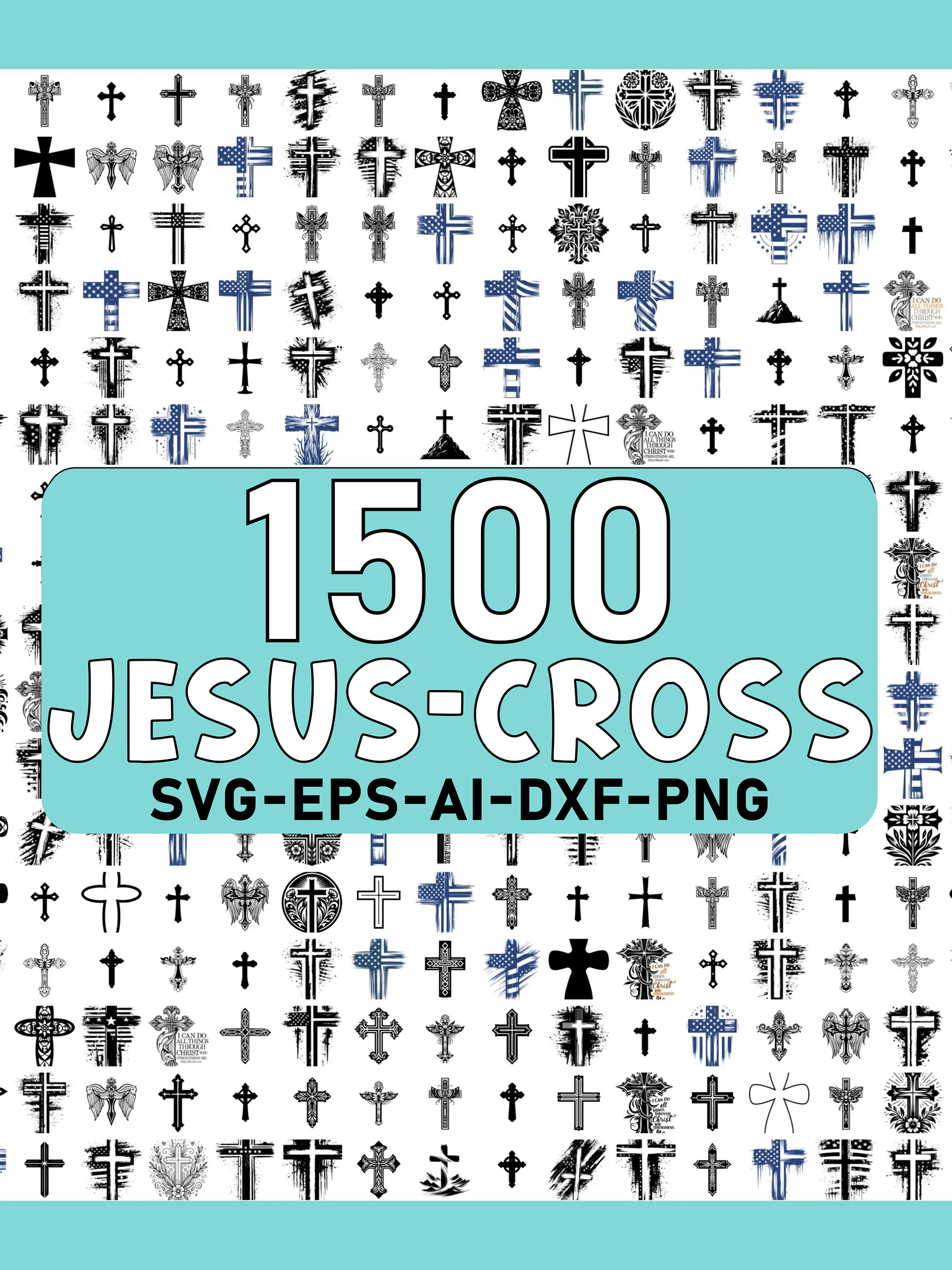 1500 Cross SVG PNG Bundle product image (1)