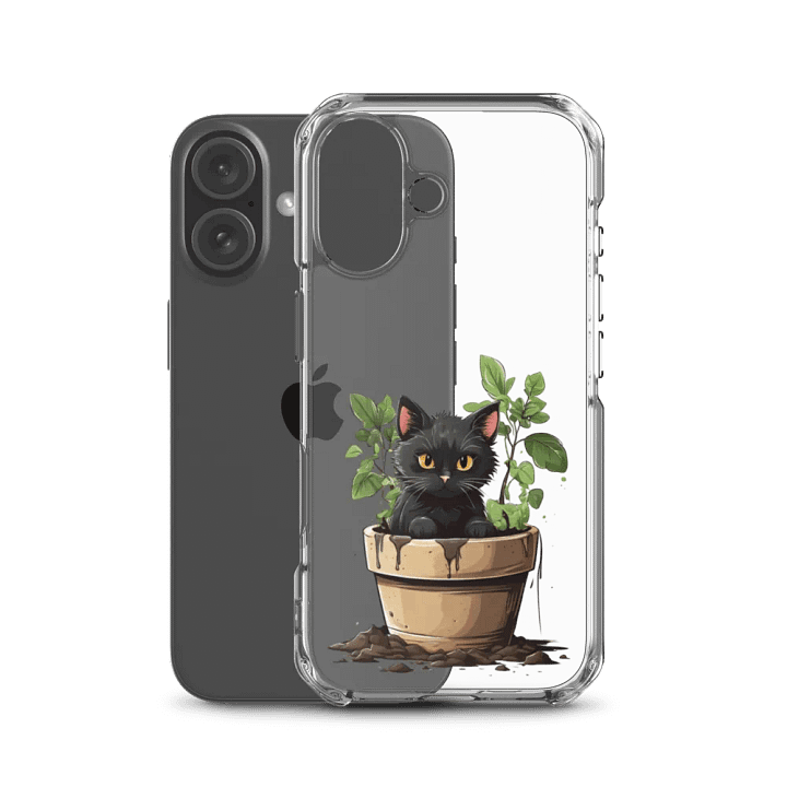 Black cat and Greens iPhone® Case product image (50)