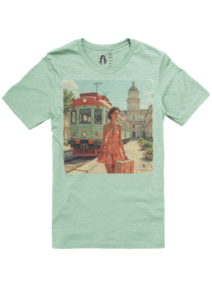 Vintage Tram Travel T-Shirt – Floral Wanderlust Style product image (5)