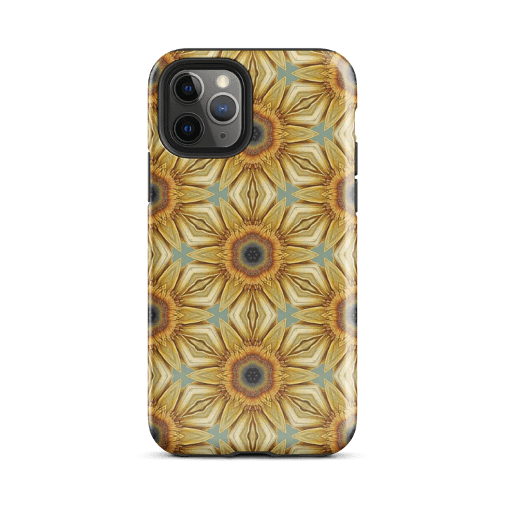 Tough Phone Case for iPhone® - Abstract Sunflower Hex Geometric Design product image (2)
