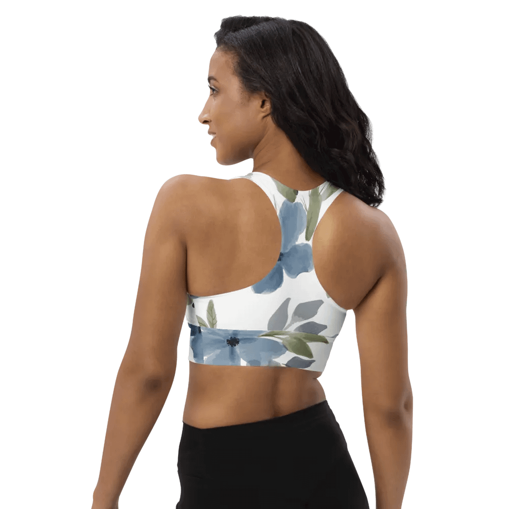 Blue Blossom Recycled Longline Sports Bra product image (6)