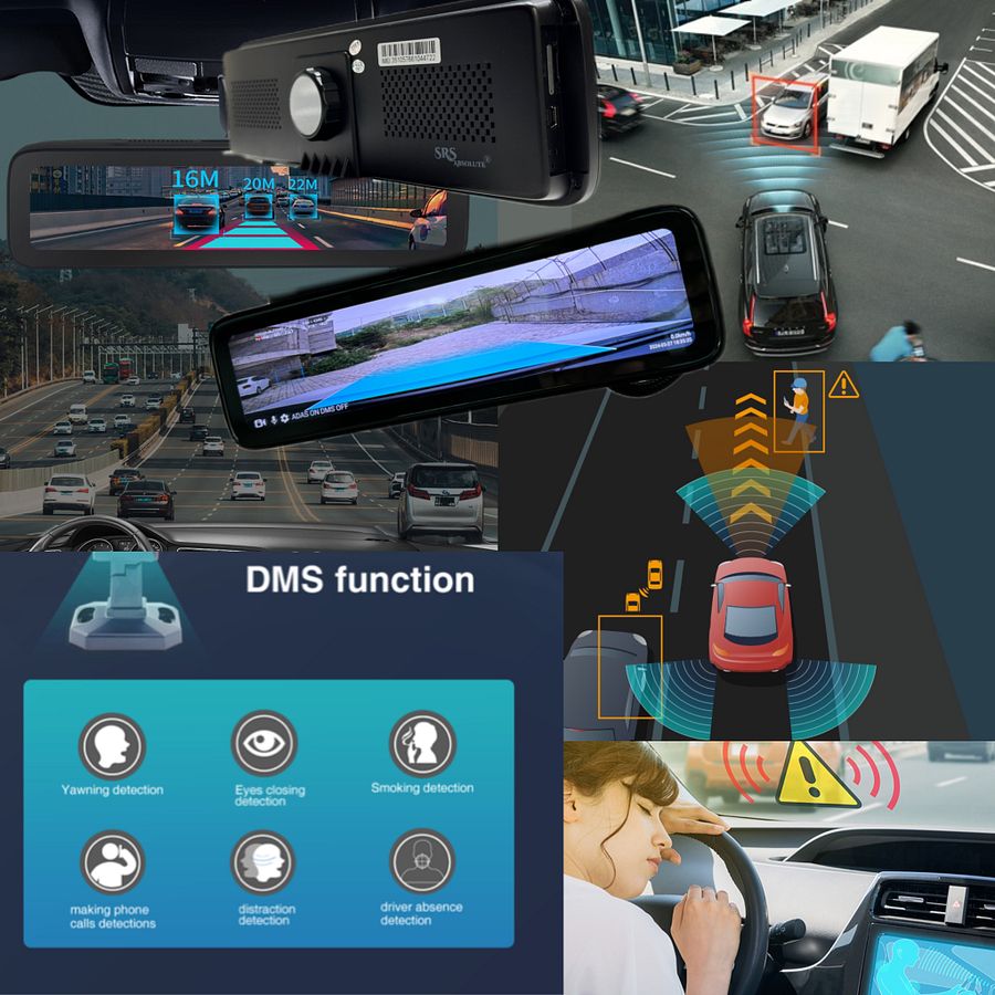 SRS ABSOLUTE 4G AI Android10 Smart DashCam Full Set 24x7 Live Remote video/Parking Monitor ADAS GPS SOS Bluetooth WiFi MicroSD GPS Night Vision(4 Channel S12ProL 12" 4G ADAS 2GB+32GB) product image (9)