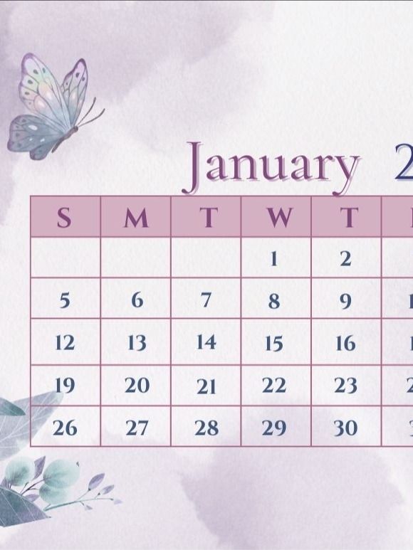 Bloom & Balance: 2025 Purple Floral Monthly Calendar product image (2)