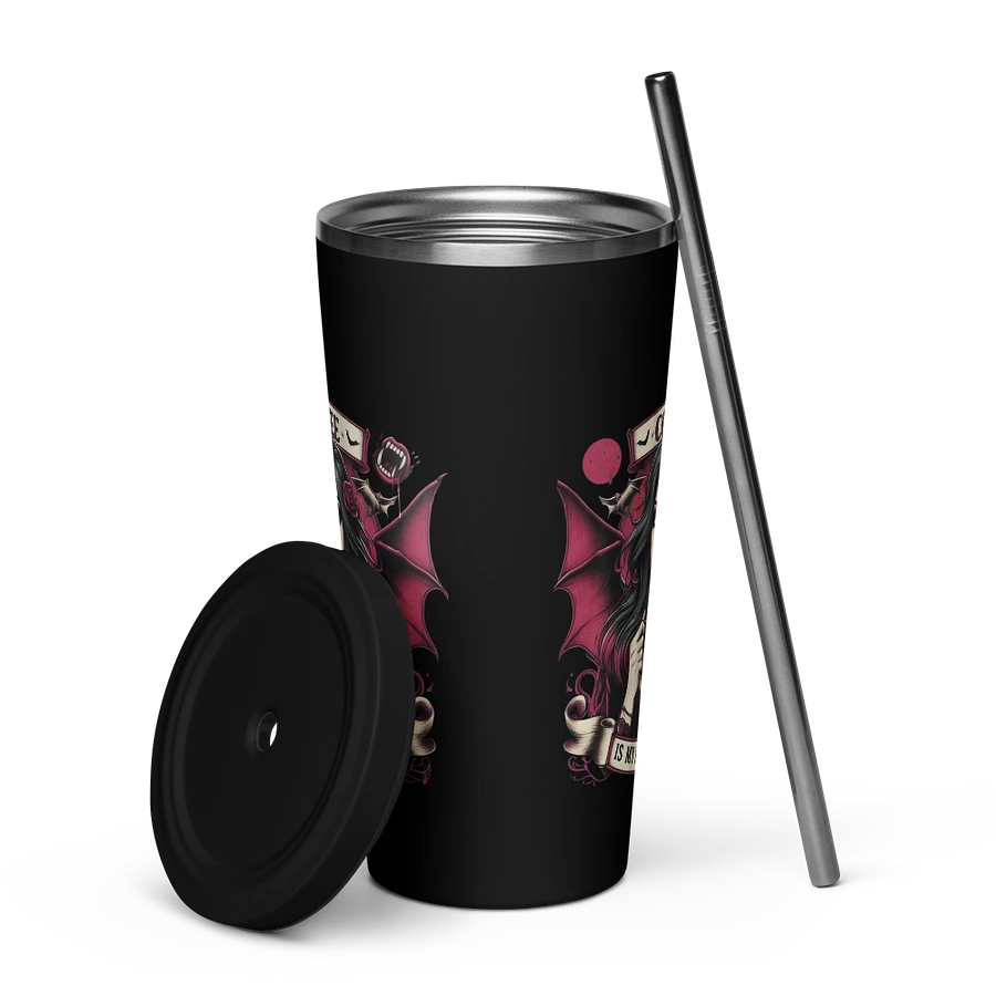 Coffee Is My Blood Type - Insulated Tumbler with a Straw product image (24)