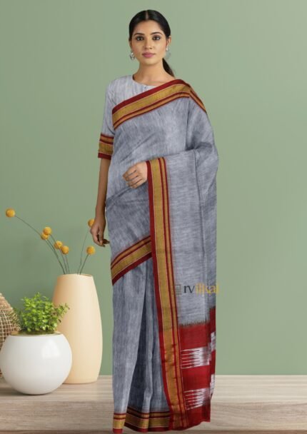 Black Ganga Jamuna Dual Colour Handloom Ilkal Saree product image (1)