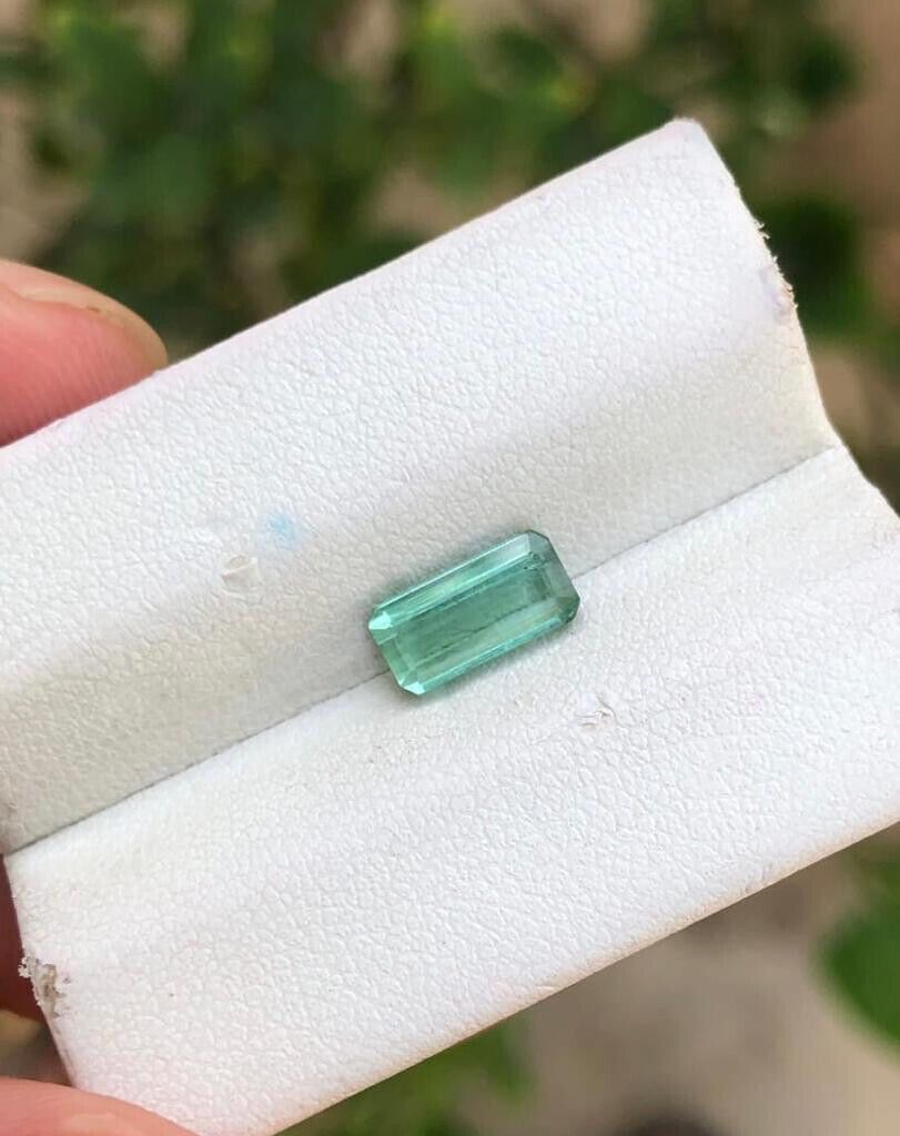 TOURMALINE EMERALD CUT LITE GREEN GEMSTONE FOR RING FATHER'S DAY GIFT, 1.30 CRT product image (4)