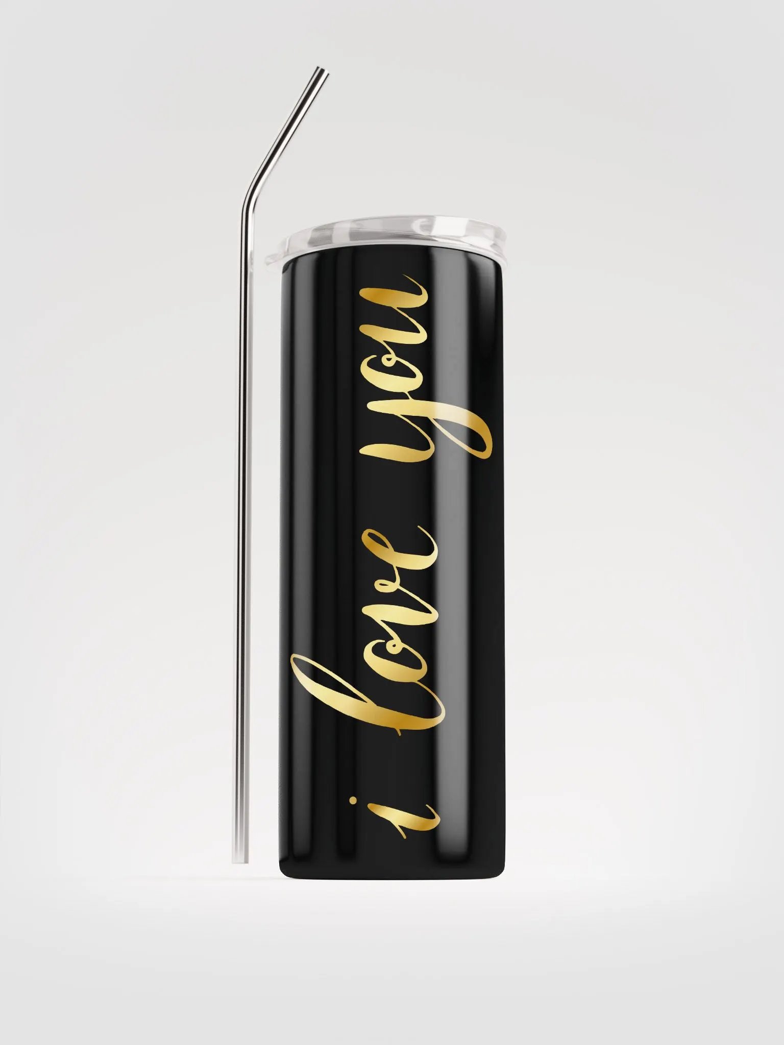 Golden 'I Love You' Stainless Steel Tumbler: Share Love in Every Sip product image (1)