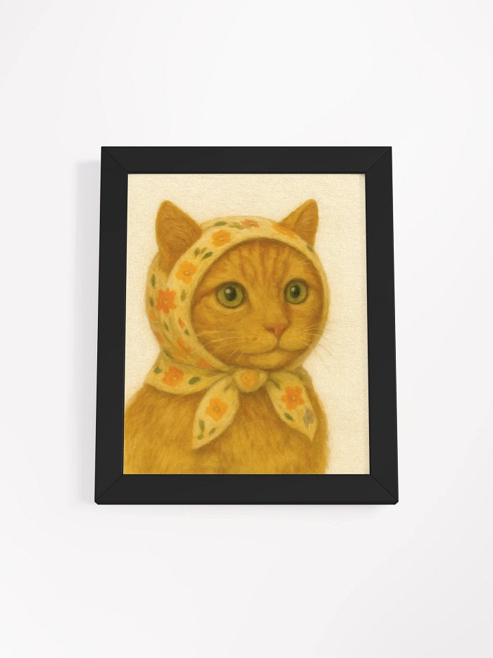 Framed Print - Babushka Cat Portrait 'Patch' product image (1)