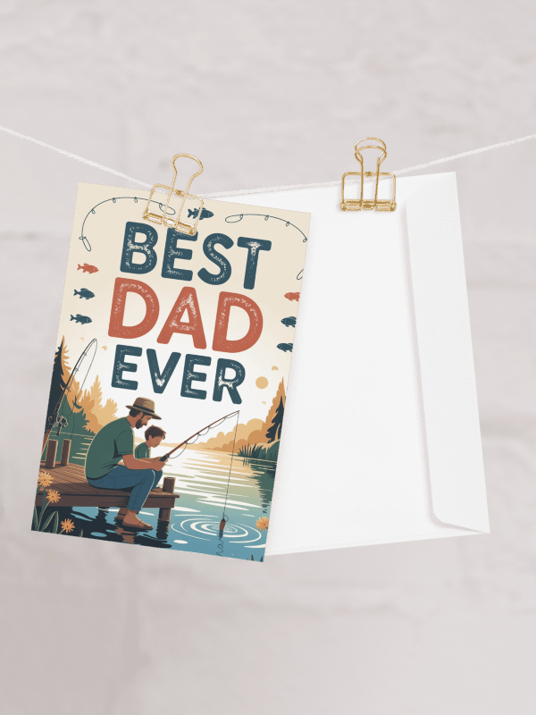 Best Dad Ever Father's Day Greeting Card - Exclusive Fishing Design product image (1)