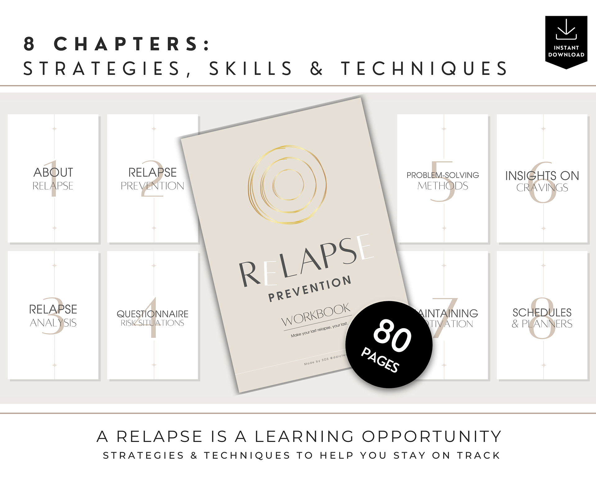 Relapse Prevention Plan Workbook for Addiction Recovery: Self-Help Tools & Therapist Resources product image (4)