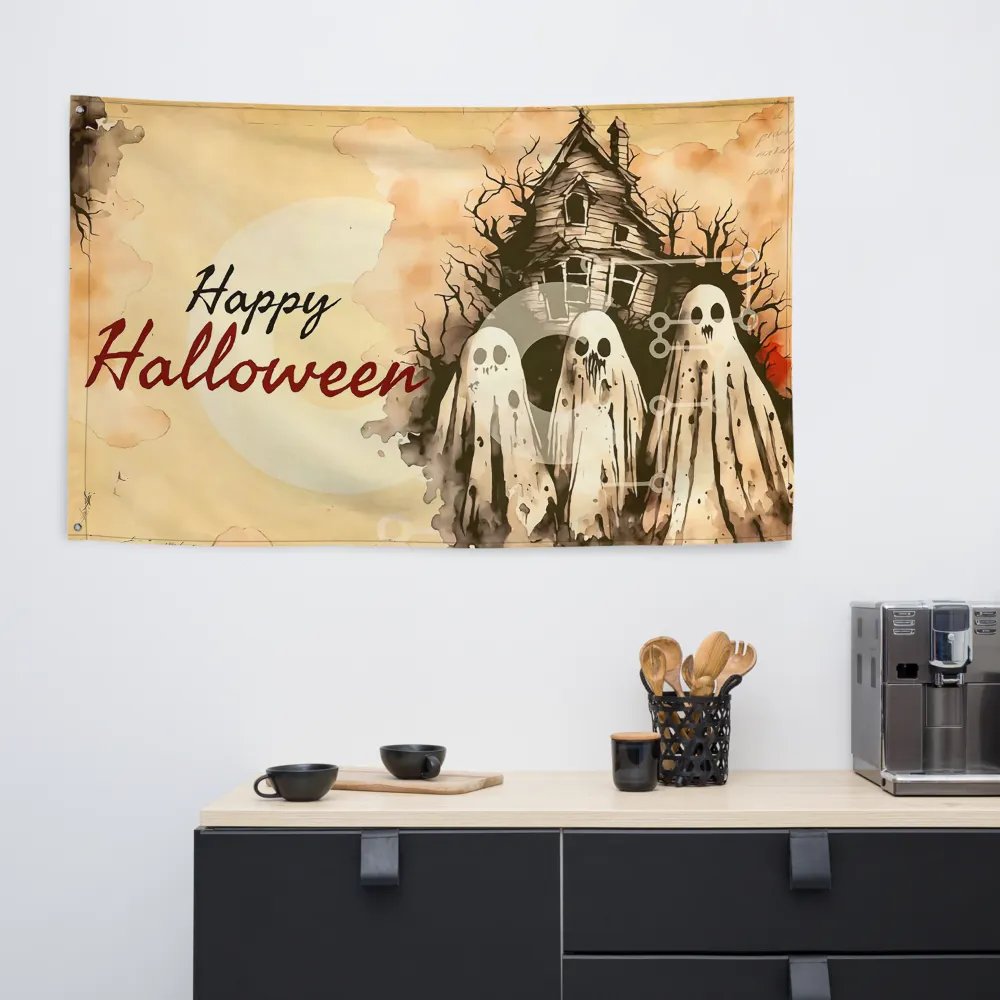 Pastel Ghosts Spooky Halloween Flag product image (6)