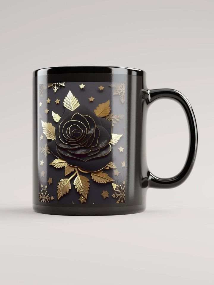 Black & Gold Rose Petals 3D Mug product image (1)