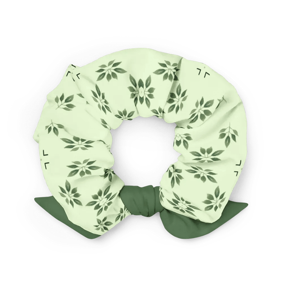 Light and Dark Green Patterned Scrunchie ~ Dark Green Knot product image (4)