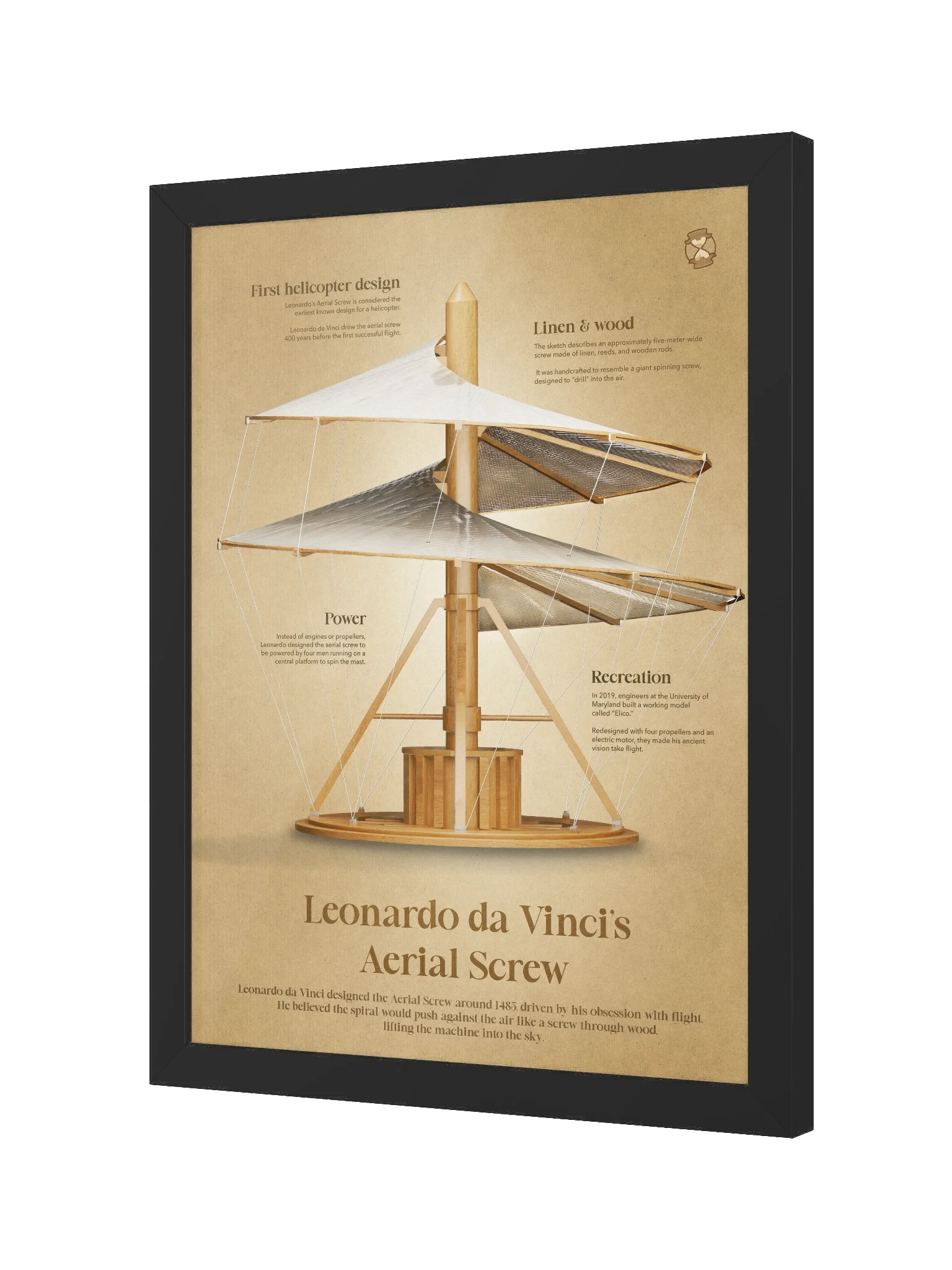 Leonardo da Vinci's Helicopter (Framed poster) product image (4)