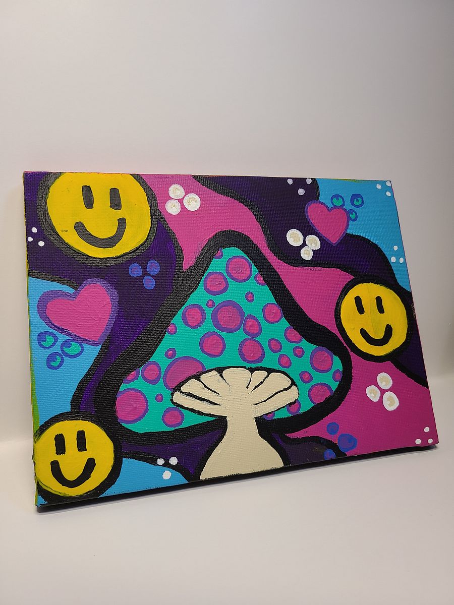 Happi Happi Mushi - 6x8 painting on canvas product image (4)