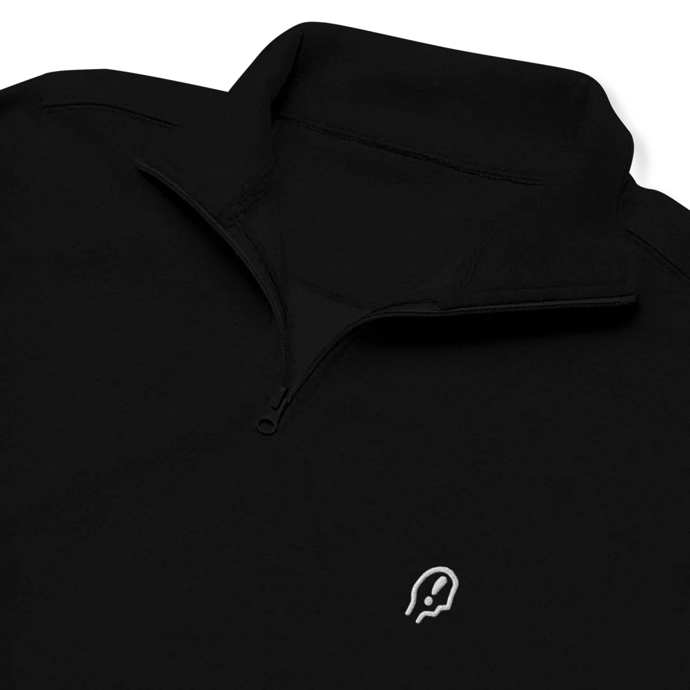 EXCLAIMING MENTALLY (white) embroidered quarter zip product image (1)
