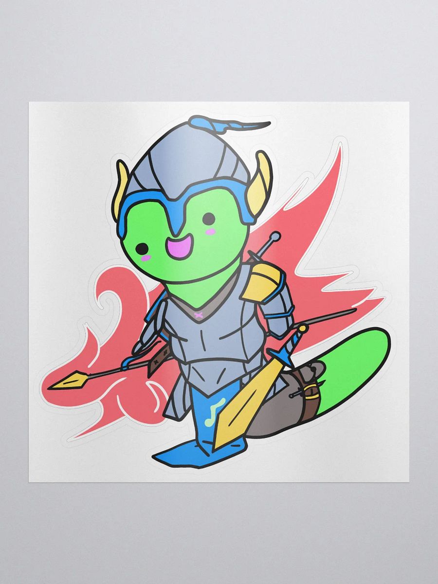 RPG Worm - Fighter Class Kiss Cut Sticker product image (1)