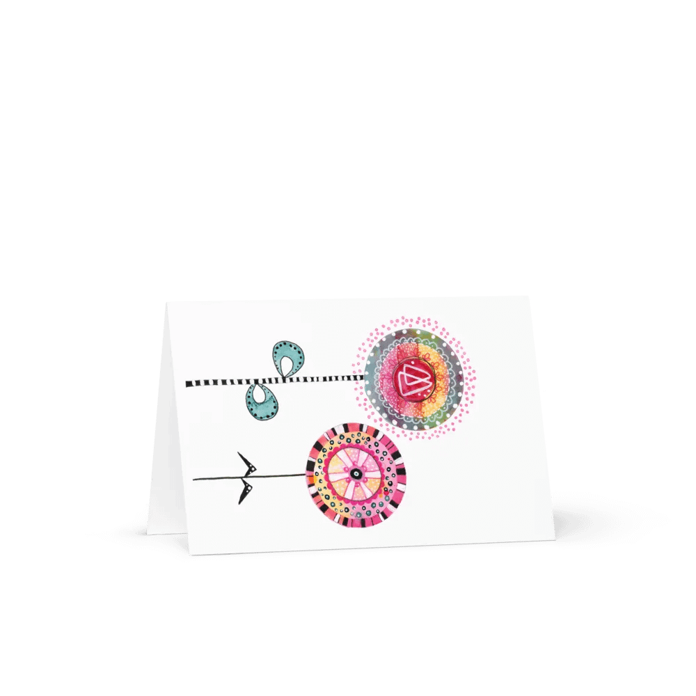 Whimsical Watercolor and Ink Flower Greeting Card product image (5)