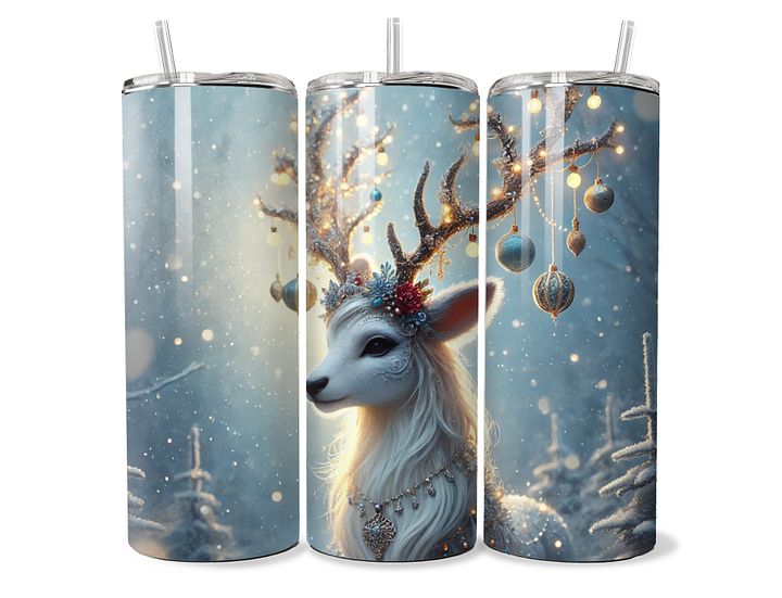 Enchanted Winter Deer Tumbler - 20oz Stainless Steel product image (1)