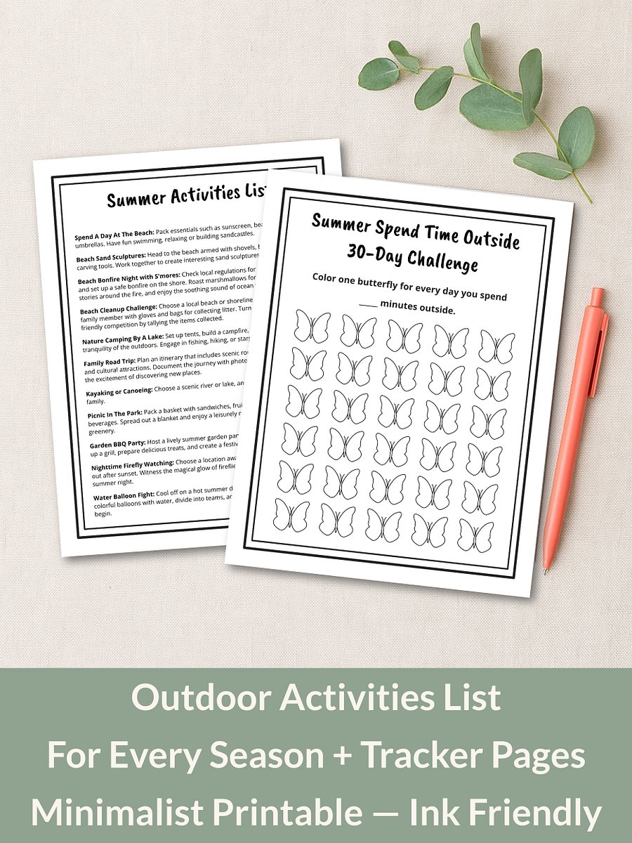 Spend Time Outside Activities List & Challenge Printable Bundle product image (3)