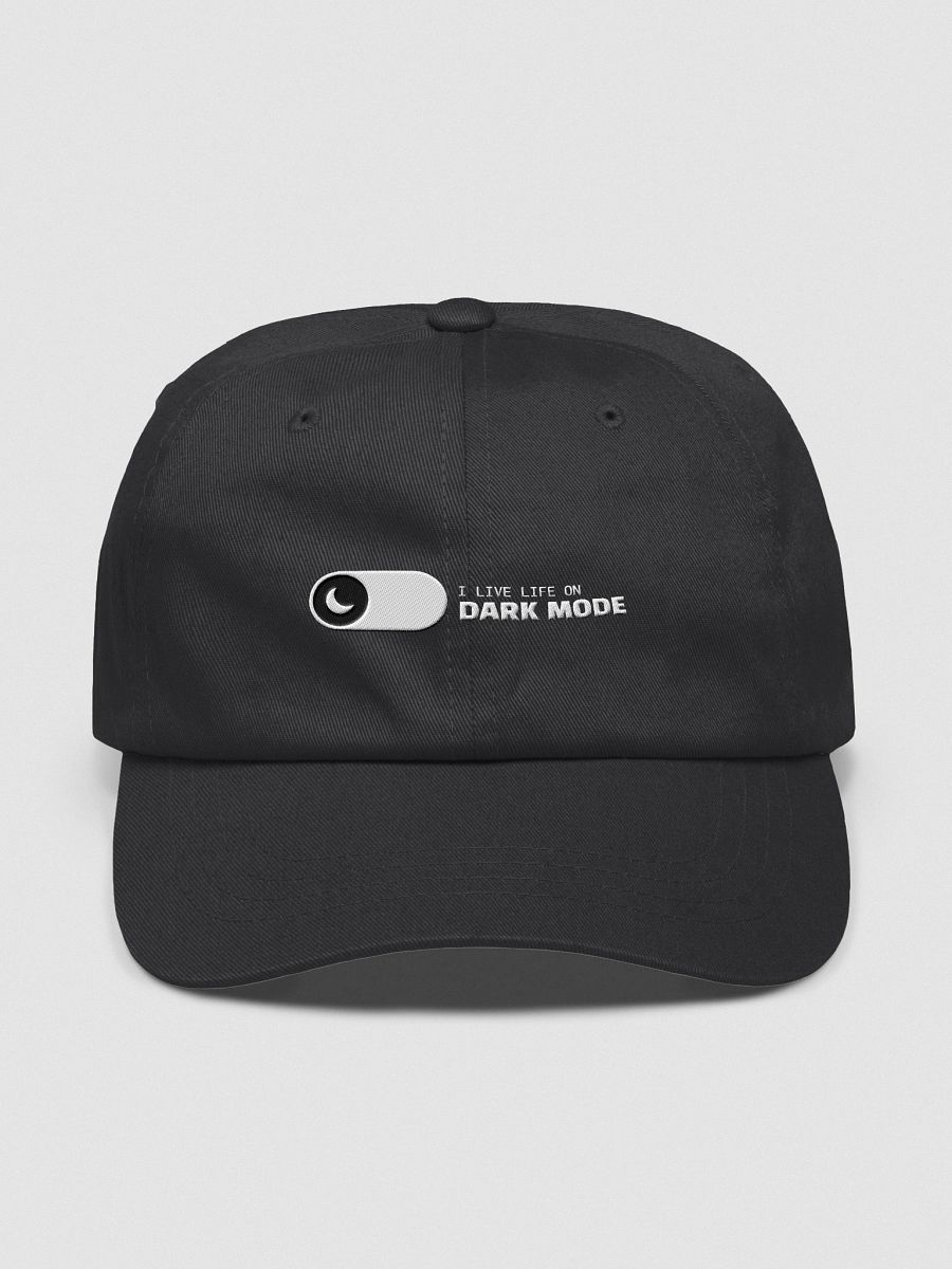 "I Live Life on Dark Mode" Cap – Built for Code After Hours product image (1)