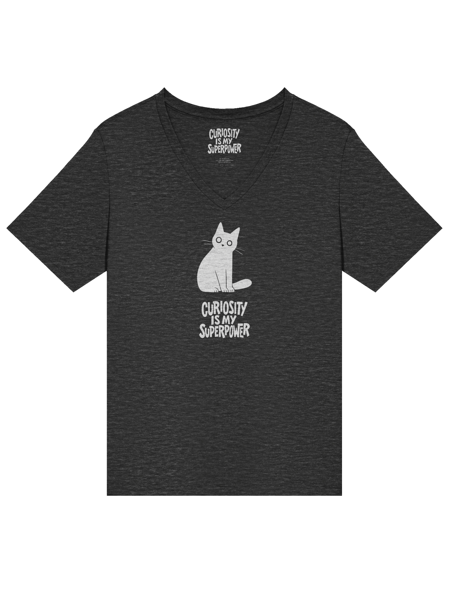Curiosity Is My Superpower Cat V-Neck T-Shirt product image (3)