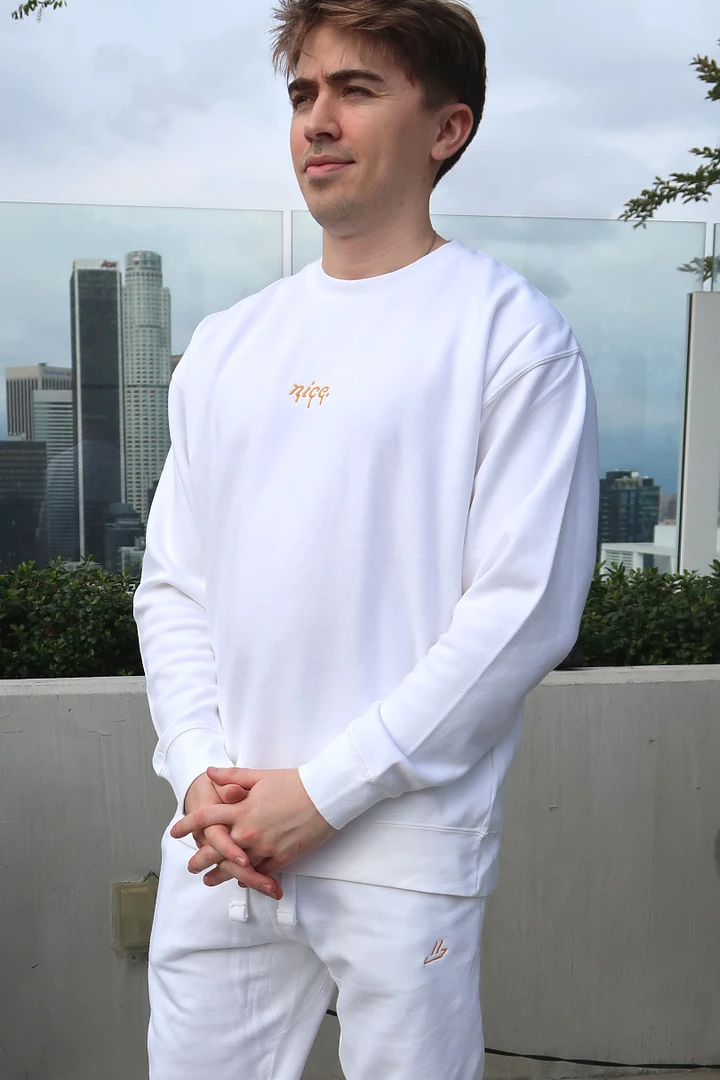 Premium 'Nice.' Drip Sweatshirt (White) product image (2)