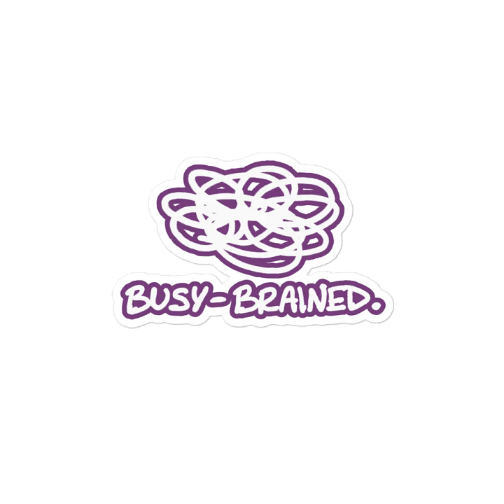 BUSY-BRAINED (lined design, #763D7D) magnet product image (2)