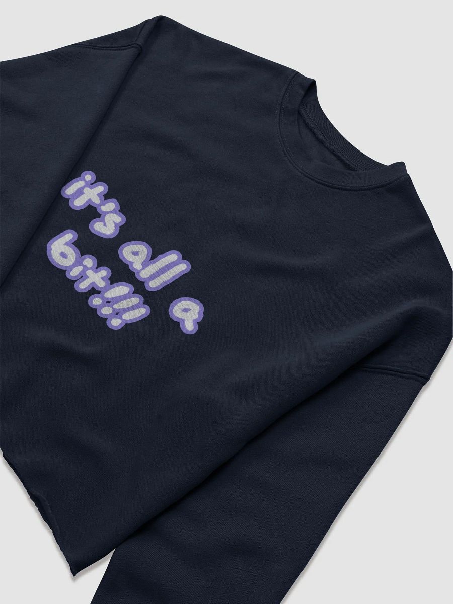 “It’s all a bit!!!” (sm. lined design, #9081ED) Women's Fleece Crop Sweatshirt product image (37)