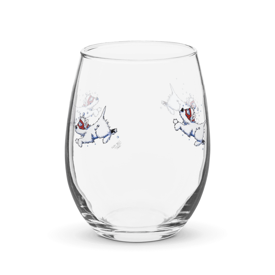 Swimming Westies Stemless Wine Glass product image (3)