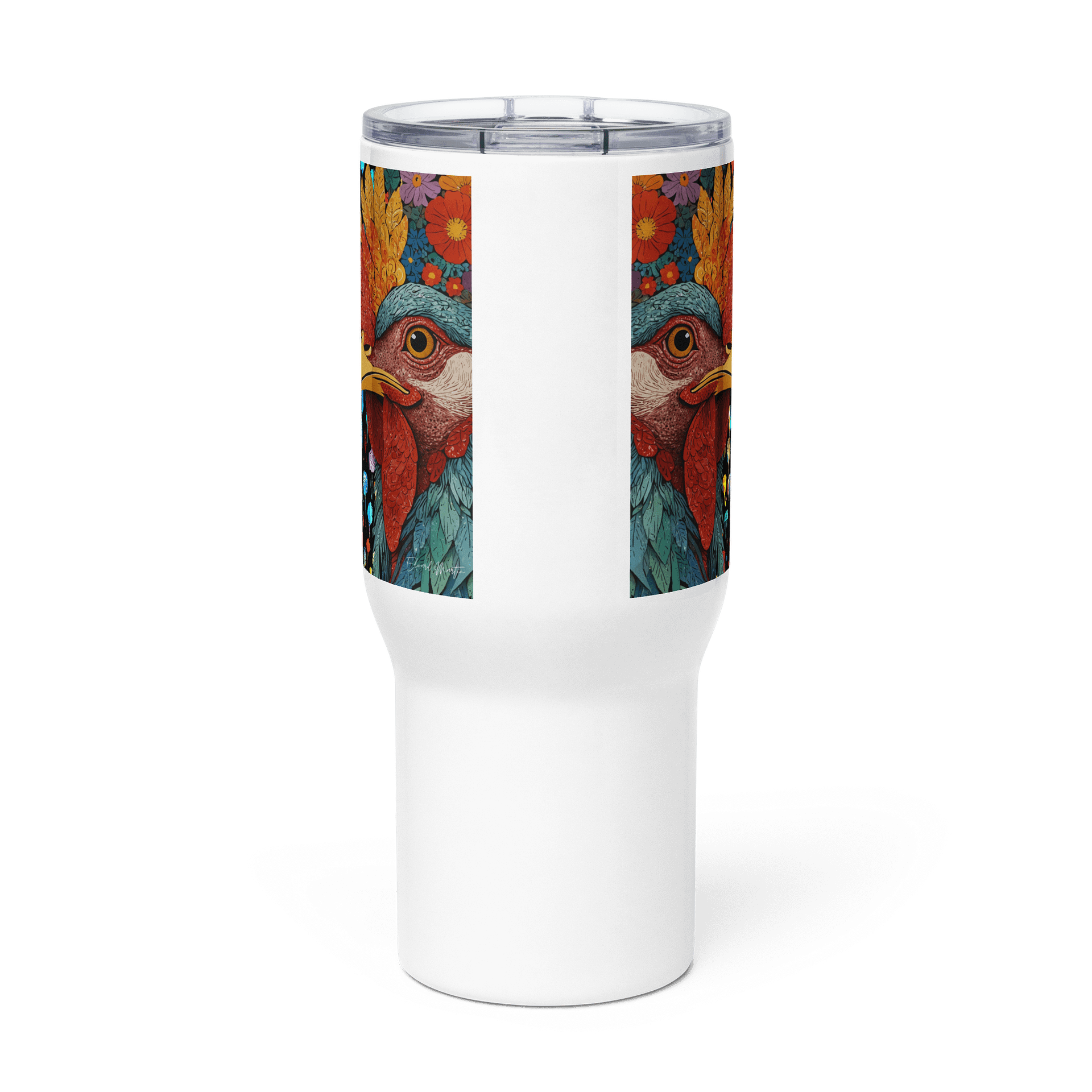 Symmetrical Roosters Stainless Steel Travel Mug product image (3)
