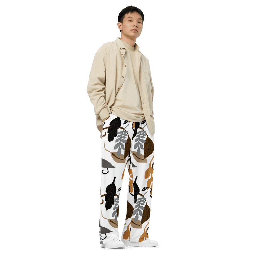 Neutral Leaves Wideleg Pants product image (4)