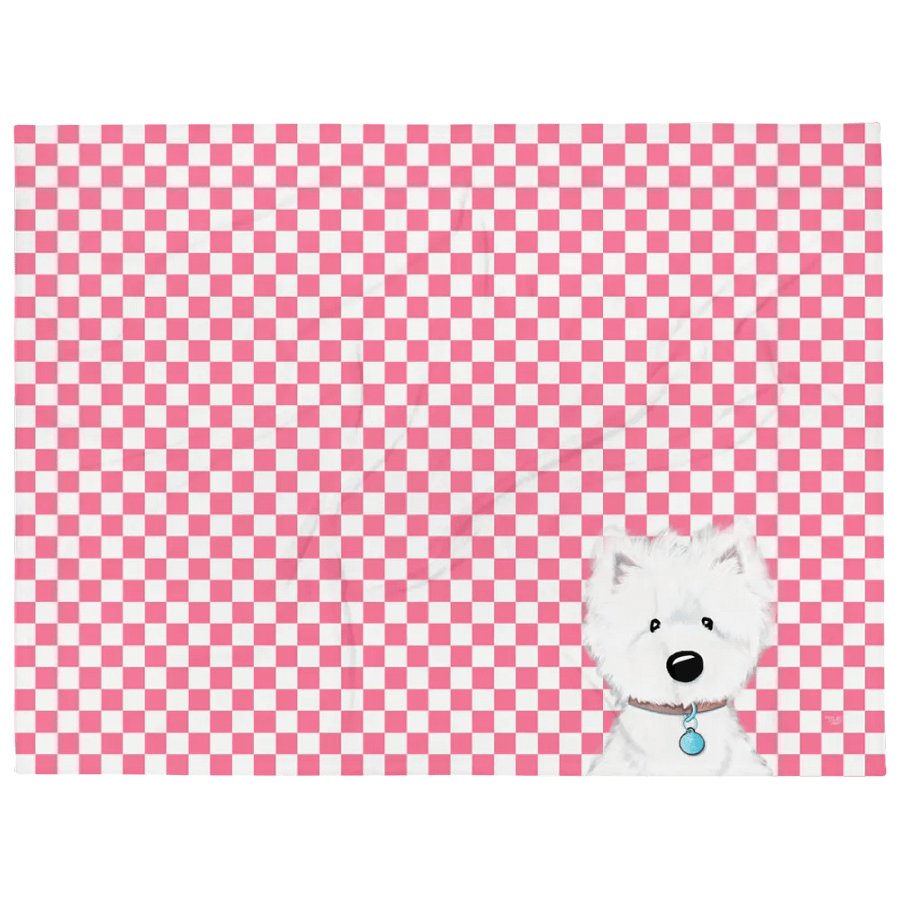 KiniArt Westie Checkered Throw Blanket product image (1)