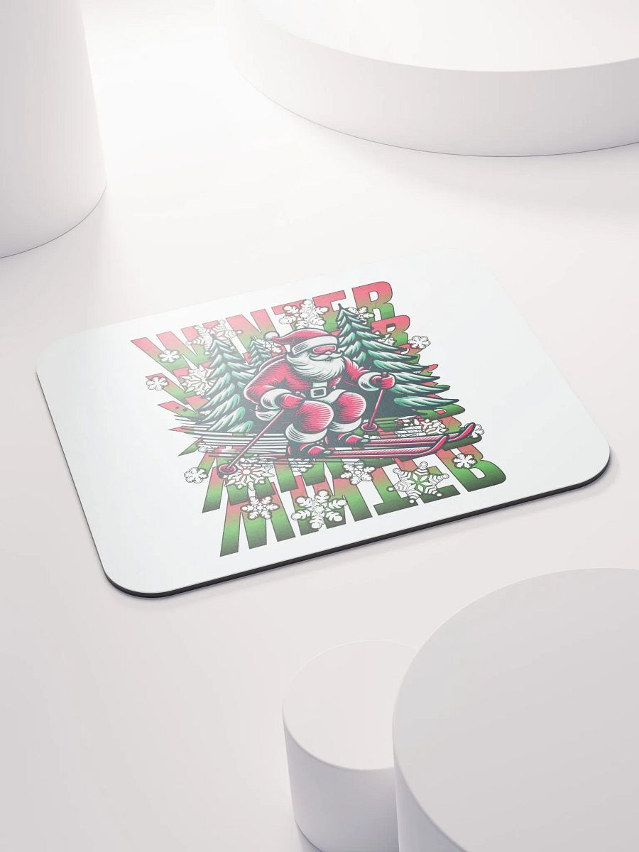 Winter Santa Skiing Wonderland Mouse Pad product image (4)