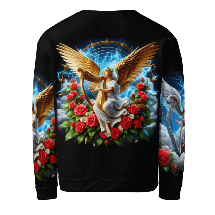 Angels making Music with a Harp - All-Over Unisex Sweatshirt #24 product image (2)