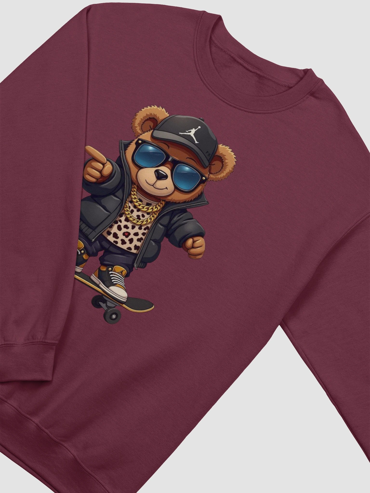 Trendy Bear Skateboard Crewneck Sweatshirt product image (2)