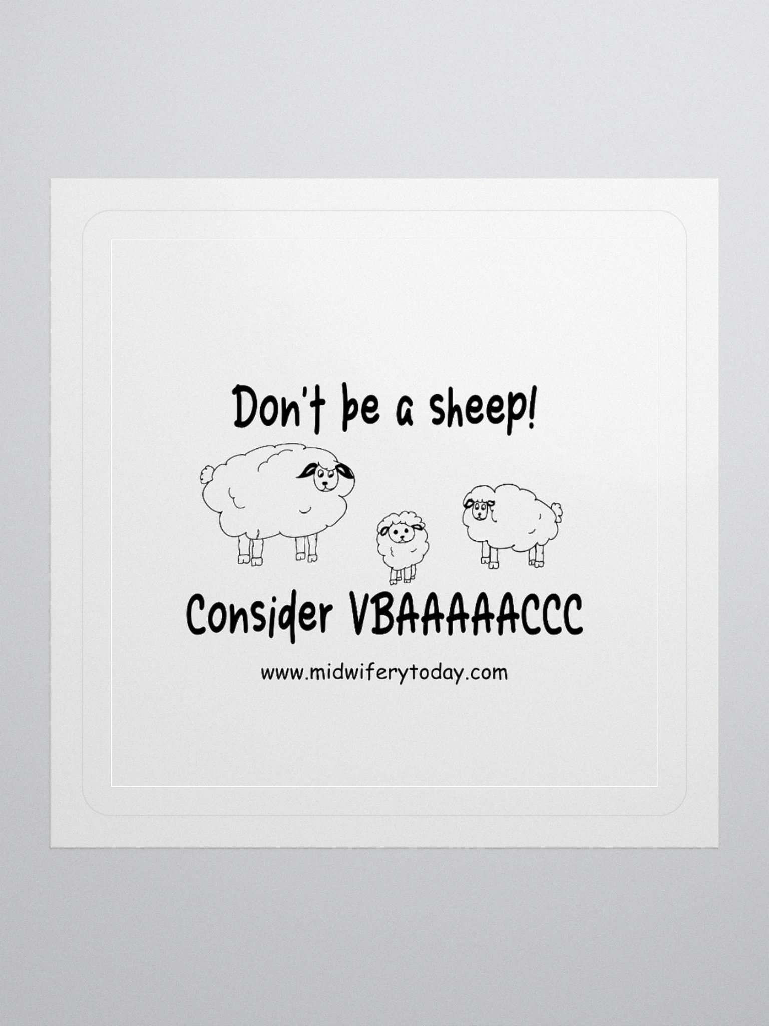 See No VBAC, Hear No VBAC, Do No VBAC Sheep Sticker product image (3)