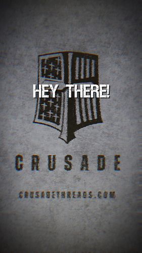 Hey. I'm Cody. Owner of Crusade Threads. I'm just a dude who loves Jesus starting a business asking you to like, share and fo...
