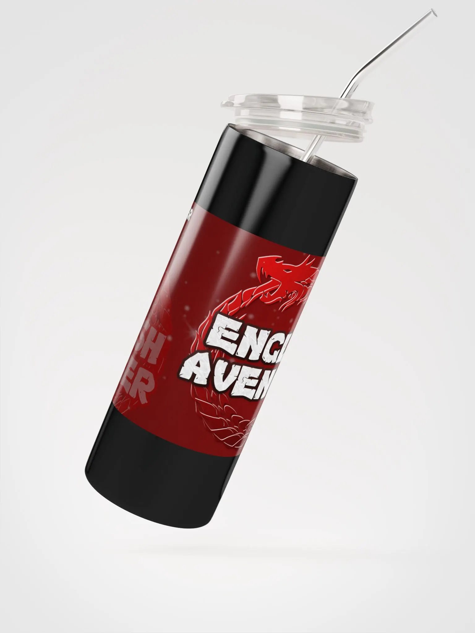 English Avenger Logo Graphic Stainless Steel Tumbler with Straw product image (2)