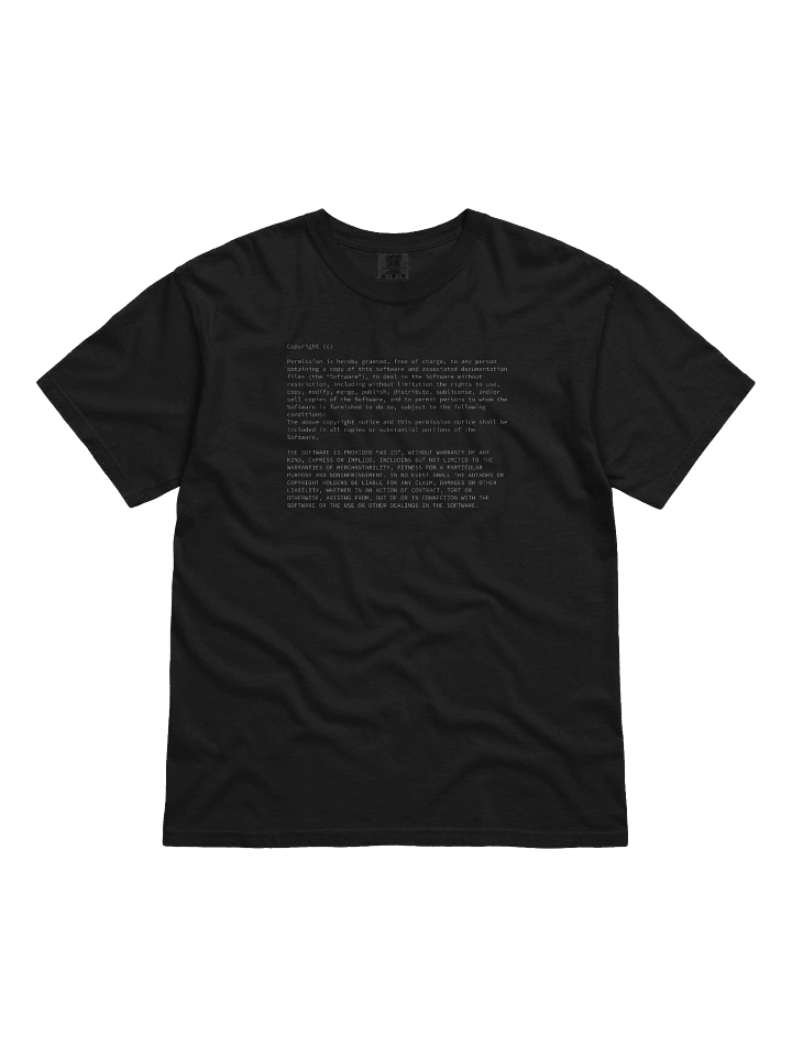 MIT license t-shirt product image (2)