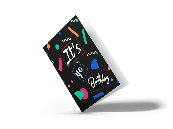 “It’s yo B-day” card (Black) product image (1)