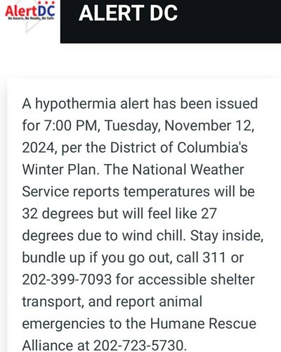 Be aware! Temps will drop tonight plus lots of wind.