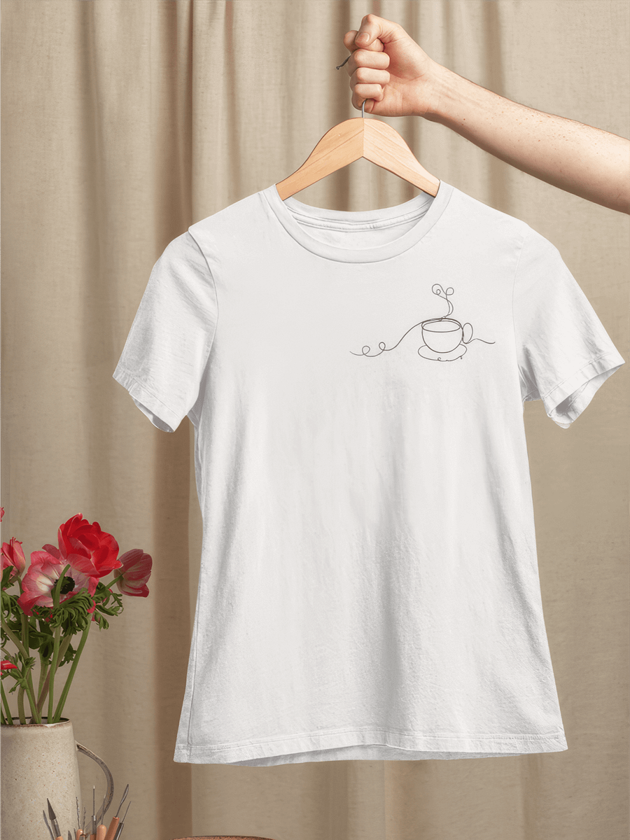 Line Art Kaffeetasse T-Shirt für Kaffeeliebhaber | Minimalistische Kunst product image (3)