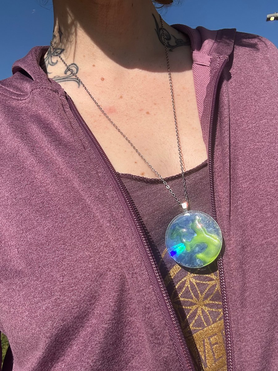 Holographic & Glow in the Dark Earth Necklace product image (6)