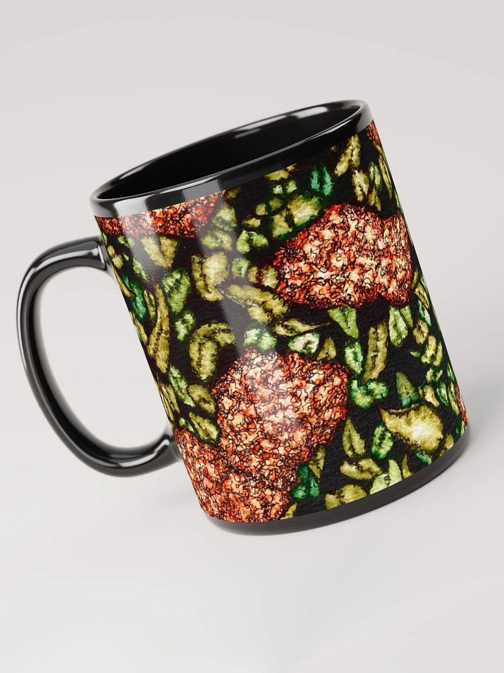 HYDRANGEAS V black glossy mug product image (1)